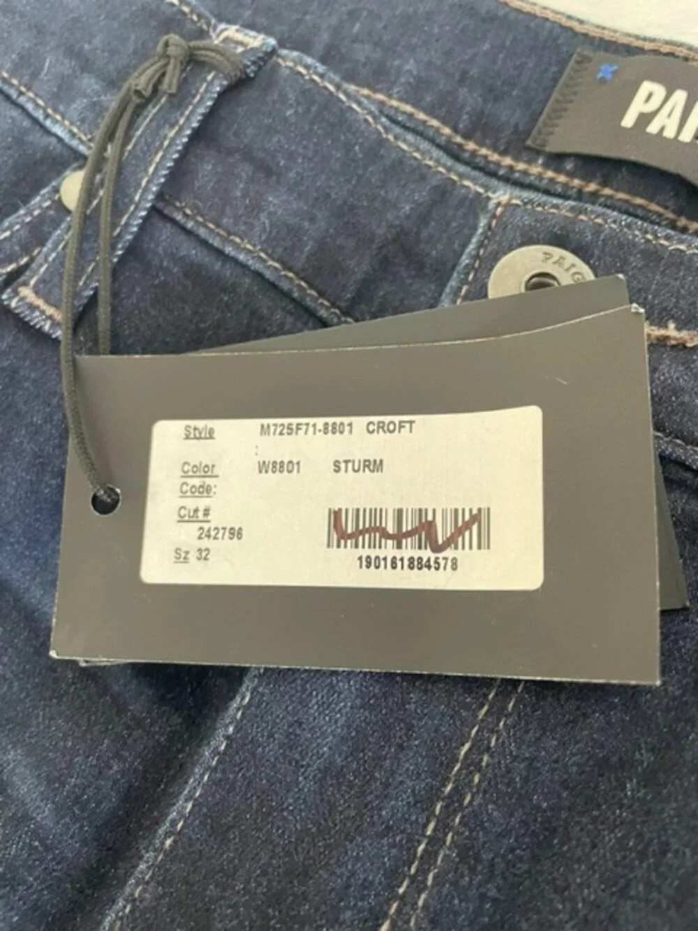 Men's PAIGE Transcend Croft Skinny Jeans Dark Blue - Size 32 - NWT